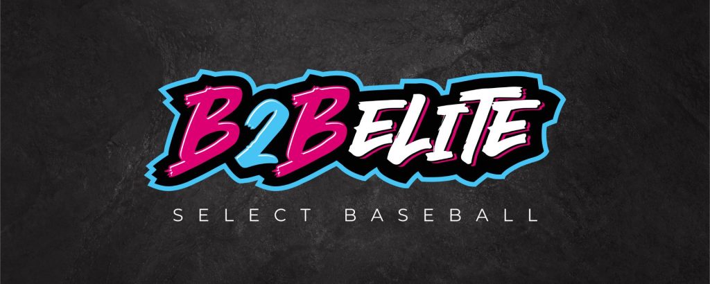 B2BELITE Select Baseball logo with bold, stylized lettering on a dark textured background.