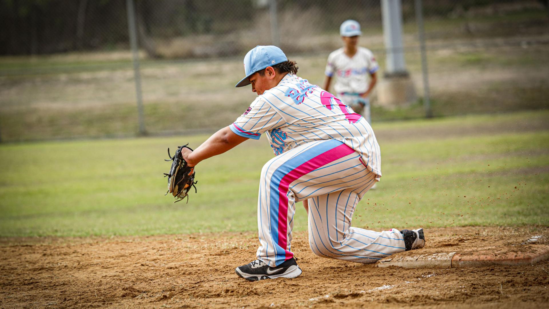 B2B Elite 13U catcher in action